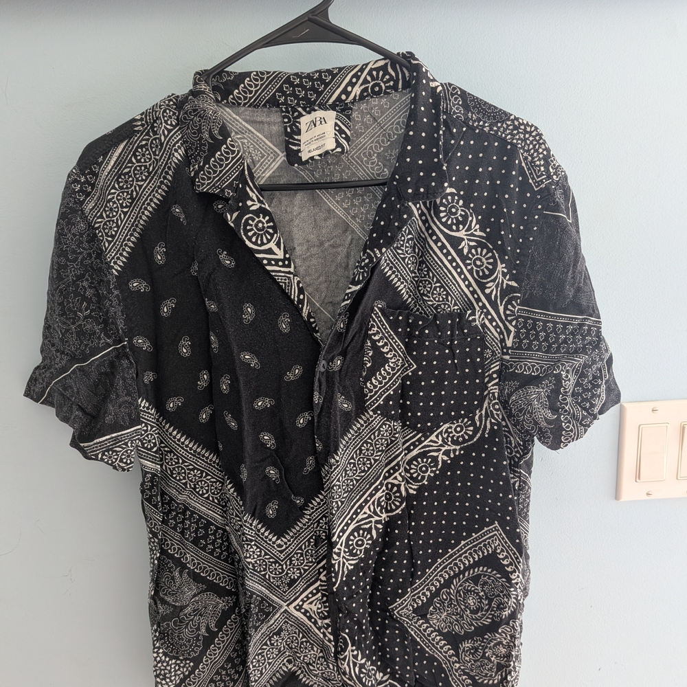 Black and White Patterned Shirt